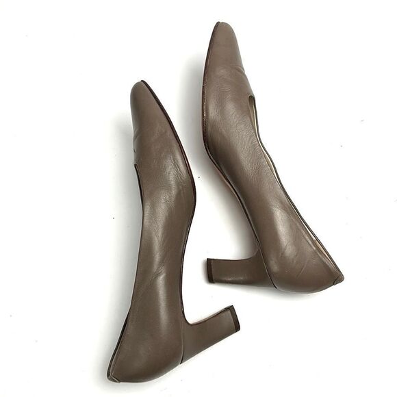 BALLY ROSEBUD Classic Leather Taupe Pumps Heels US 10 - Picture 5 of 14